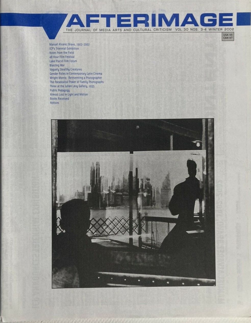 AFTERIMAGE magazine side cover  Vol 30 No  3 Winter 2002